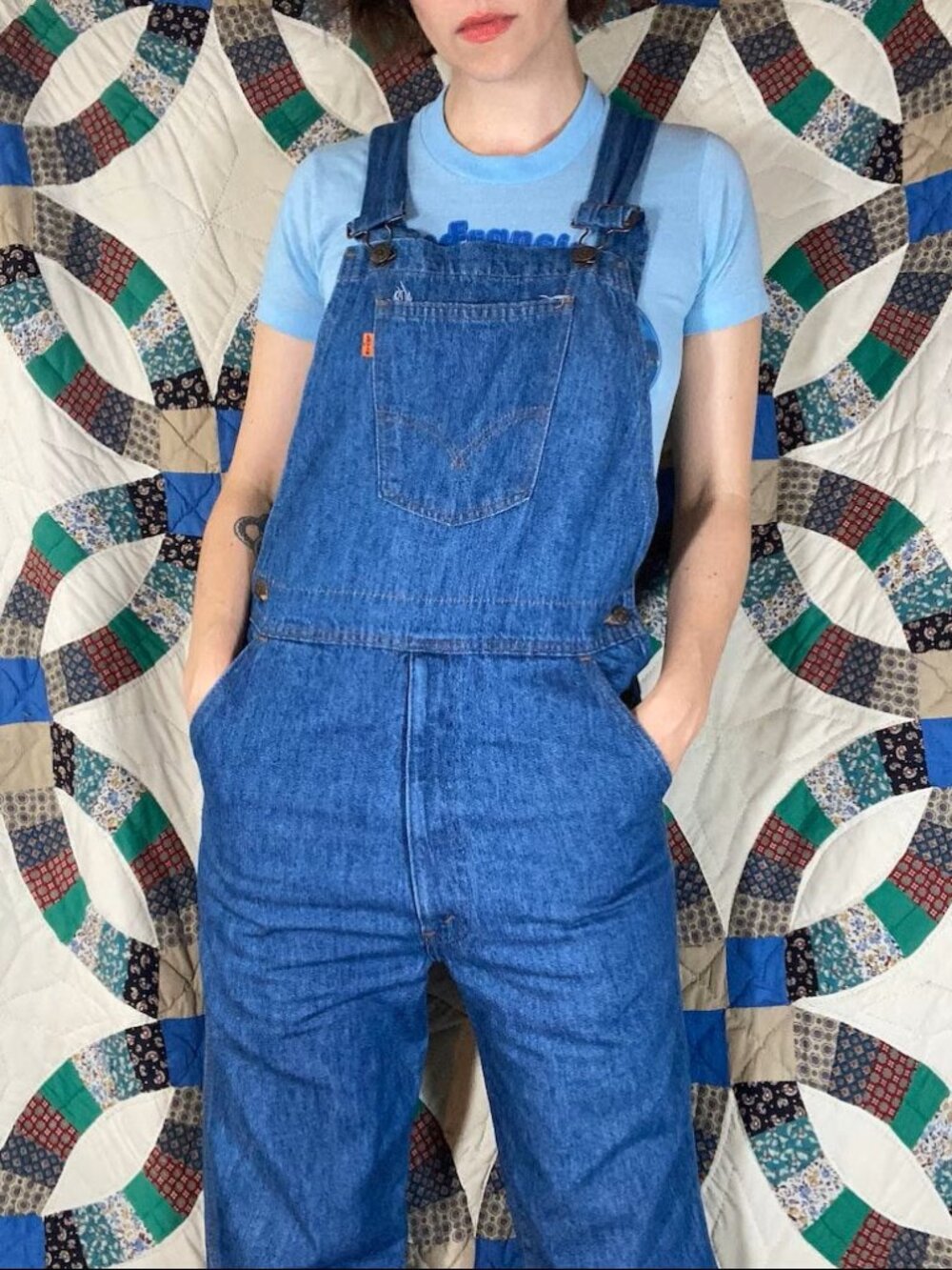 Women's Levi's Vintage 70s Overalls Orange Tab